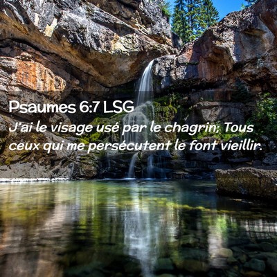 Picture 02 - Psaumes 6:7 LSG - J'ai le visage usé par le chagrin; Tous ceux qui - Bible Verse Picture
