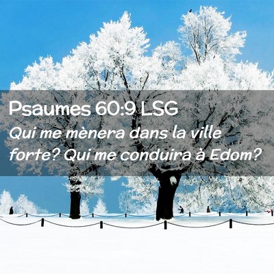 Picture 02 - Psaumes 60:9 LSG - Qui me mènera dans la ville forte? Qui me - Bible Verse Picture