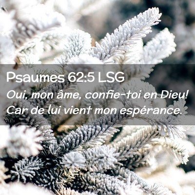 Picture 02 - Psaumes 62:5 LSG - Oui, mon âme, confie-toi en Dieu! Car de lui - Bible Verse Picture