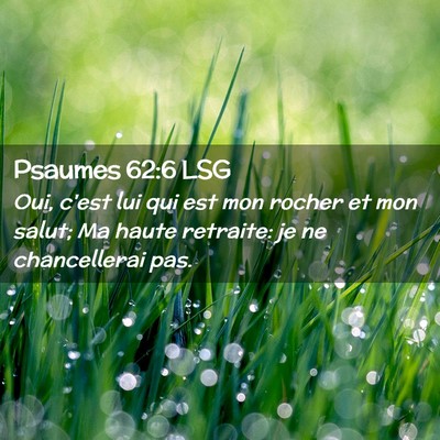 Picture 02 - Psaumes 62:6 LSG - Oui, c'est lui qui est mon rocher et mon salut; - Bible Verse Picture