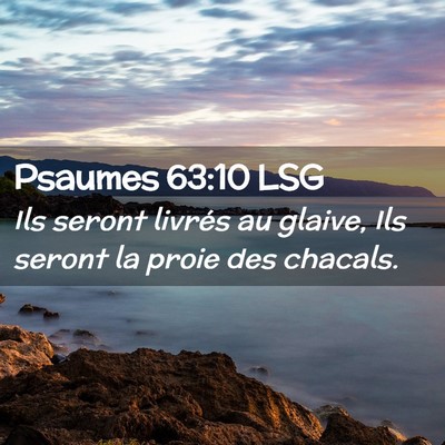 Picture 02 - Psaumes 63:10 LSG - Ils seront livrés au glaive, Ils seront la proie - Bible Verse Picture