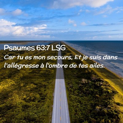 Picture 02 - Psaumes 63:7 LSG - Car tu es mon secours, Et je suis dans - Bible Verse Picture