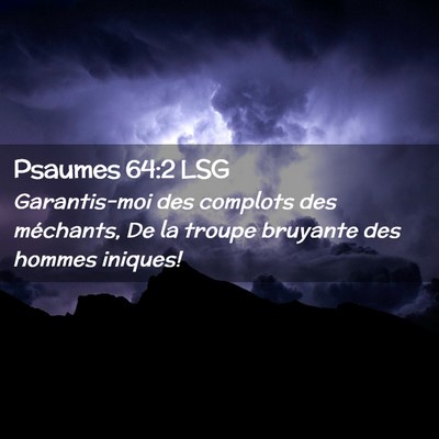 Picture 02 - Psaumes 64:2 LSG - Garantis-moi des complots des méchants, De la - Bible Verse Picture