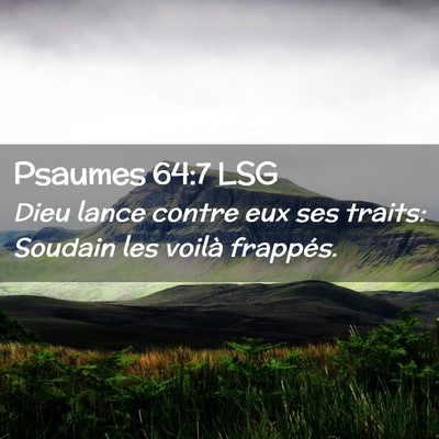 Picture 02 - Psaumes 64:7 LSG - Dieu lance contre eux ses traits: Soudain les - Bible Verse Picture