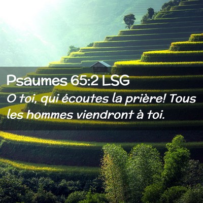 Picture 02 - Psaumes 65:2 LSG - O toi, qui écoutes la prière! Tous les hommes - Bible Verse Picture