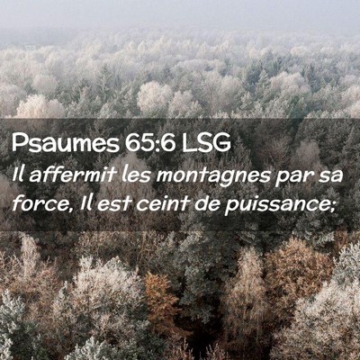 Picture 02 - Psaumes 65:6 LSG - Il affermit les montagnes par sa force, Il est - Bible Verse Picture