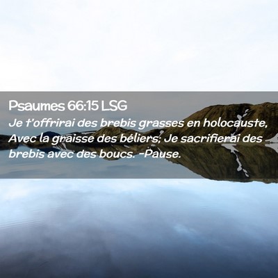 Picture 02 - Psaumes 66:15 LSG - Je t'offrirai des brebis grasses en holocauste, - Bible Verse Picture