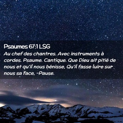 Picture 02 - Psaumes 67:1 LSG - Au chef des chantres. Avec instruments à cordes. - Bible Verse Picture