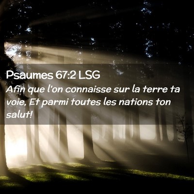Picture 02 - Psaumes 67:2 LSG - Afin que l'on connaisse sur la terre ta voie, Et - Bible Verse Picture