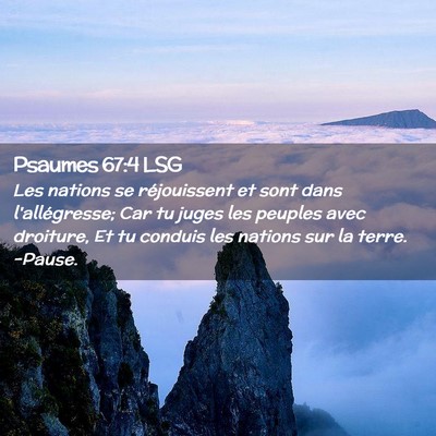 Picture 02 - Psaumes 67:4 LSG - Les nations se réjouissent et sont dans - Bible Verse Picture