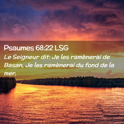 Picture 02 - Psaumes 68:22 LSG - Le Seigneur dit: Je les ramènerai de Basan, Je - Bible Verse Picture
