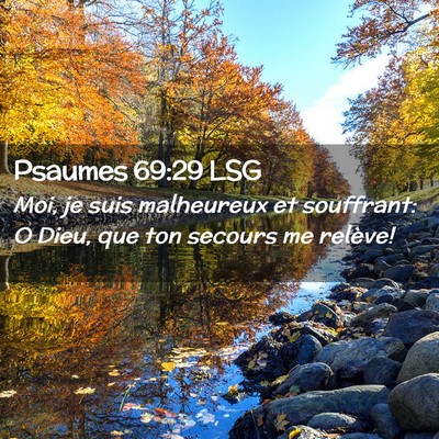 Picture 02 - Psaumes 69:29 LSG - Moi, je suis malheureux et souffrant: O Dieu, que - Bible Verse Picture