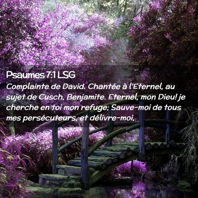 Picture 02 - Psaumes 7:1 LSG - Complainte de David. Chantée à l'Eternel, au - Bible Verse Picture