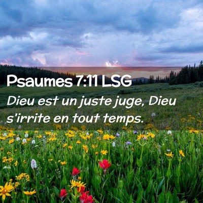 Picture 02 - Psaumes 7:11 LSG - Dieu est un juste juge, Dieu s'irrite en tout - Bible Verse Picture