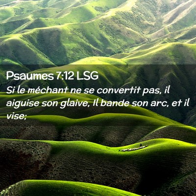Picture 02 - Psaumes 7:12 LSG - Si le méchant ne se convertit pas, il aiguise - Bible Verse Picture