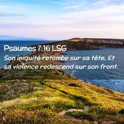 Picture 02 - Psaumes 7:16 LSG - Son iniquité retombe sur sa tête, Et sa - Bible Verse Picture