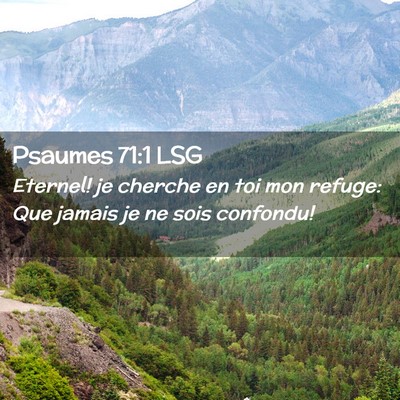 Picture 02 - Psaumes 71:1 LSG - Eternel! je cherche en toi mon refuge: Que jamais - Bible Verse Picture