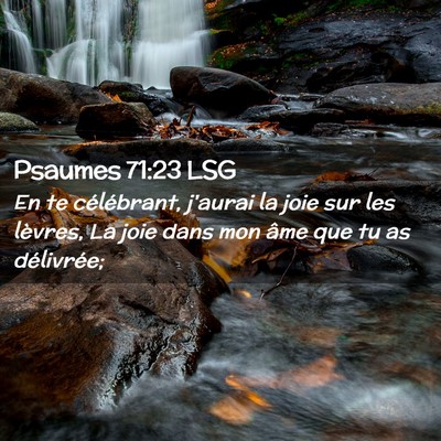 Picture 02 - Psaumes 71:23 LSG - En te célébrant, j'aurai la joie sur les - Bible Verse Picture