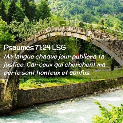 Picture 02 - Psaumes 71:24 LSG - Ma langue chaque jour publiera ta justice, Car - Bible Verse Picture