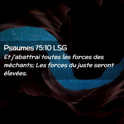 Picture 02 - Psaumes 75:10 LSG - Et j'abattrai toutes les forces des méchants; - Bible Verse Picture