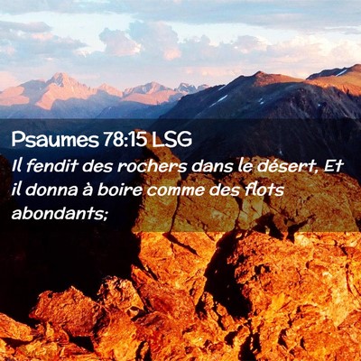 Picture 02 - Psaumes 78:15 LSG - Il fendit des rochers dans le désert, Et il - Bible Verse Picture