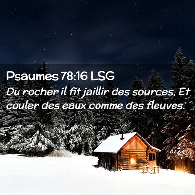 Picture 02 - Psaumes 78:16 LSG - Du rocher il fit jaillir des sources, Et couler - Bible Verse Picture