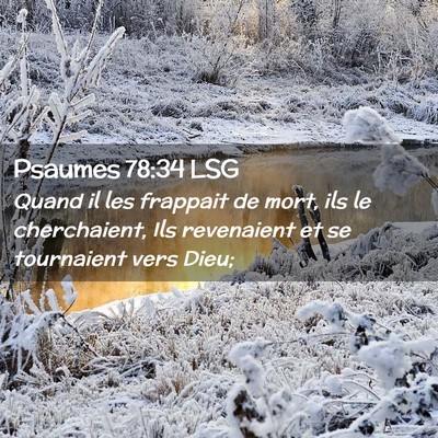 Picture 02 - Psaumes 78:34 LSG - Quand il les frappait de mort, ils le - Bible Verse Picture