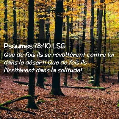 Picture 02 - Psaumes 78:40 LSG - Que de fois ils se révoltèrent contre lui dans - Bible Verse Picture