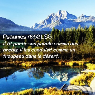 Picture 02 - Psaumes 78:52 LSG - Il fit partir son peuple comme des brebis, Il les - Bible Verse Picture