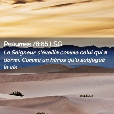 Picture 02 - Psaumes 78:65 LSG - Le Seigneur s'éveilla comme celui qui a dormi, - Bible Verse Picture