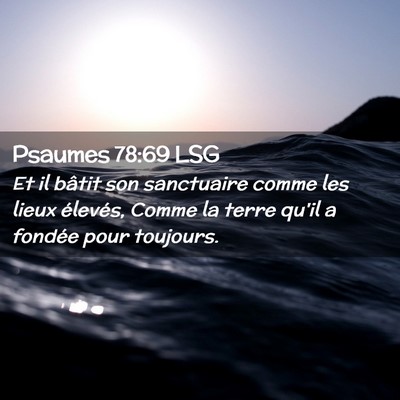 Picture 02 - Psaumes 78:69 LSG - Et il bâtit son sanctuaire comme les lieux - Bible Verse Picture