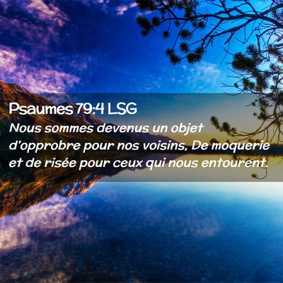 Picture 02 - Psaumes 79:4 LSG - Nous sommes devenus un objet d'opprobre pour nos - Bible Verse Picture