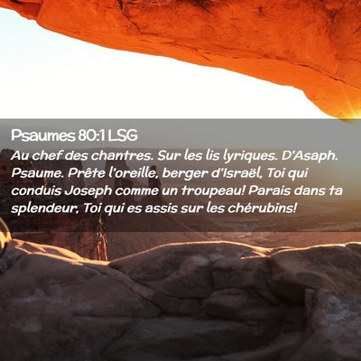 Picture 02 - Psaumes 80:1 LSG - Au chef des chantres. Sur les lis lyriques. - Bible Verse Picture