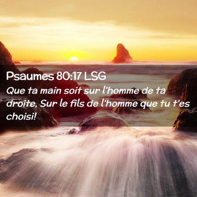 Picture 02 - Psaumes 80:17 LSG - Que ta main soit sur l'homme de ta droite, Sur le - Bible Verse Picture