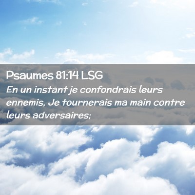 Picture 02 - Psaumes 81:14 LSG - En un instant je confondrais leurs ennemis, Je - Bible Verse Picture