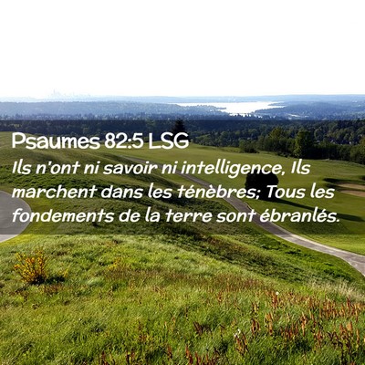 Picture 02 - Psaumes 82:5 LSG - Ils n'ont ni savoir ni intelligence, Ils marchent - Bible Verse Picture