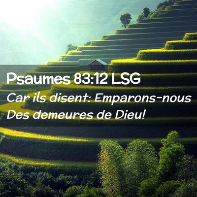 Picture 02 - Psaumes 83:12 LSG - Car ils disent: Emparons-nous Des demeures de - Bible Verse Picture