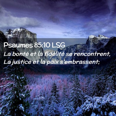 Picture 02 - Psaumes 85:10 LSG - La bonté et la fidélité se rencontrent, La - Bible Verse Picture