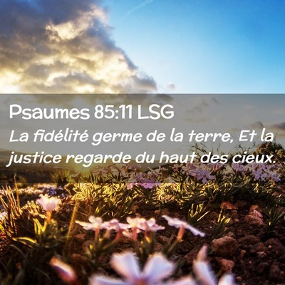 Picture 02 - Psaumes 85:11 LSG - La fidélité germe de la terre, Et la justice - Bible Verse Picture