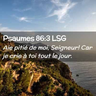 Picture 02 - Psaumes 86:3 LSG - Aie pitié de moi, Seigneur! Car je crie à toi - Bible Verse Picture