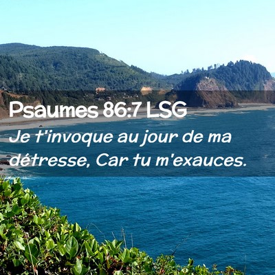 Picture 02 - Psaumes 86:7 LSG - Je t'invoque au jour de ma détresse, Car tu - Bible Verse Picture