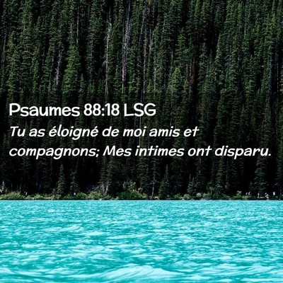 Picture 02 - Psaumes 88:18 LSG - Tu as éloigné de moi amis et compagnons; Mes - Bible Verse Picture