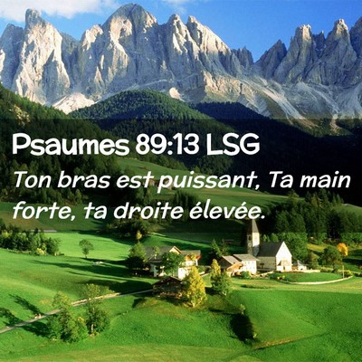 Picture 02 - Psaumes 89:13 LSG - Ton bras est puissant, Ta main forte, ta droite - Bible Verse Picture