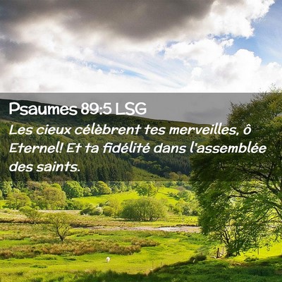 Picture 02 - Psaumes 89:5 LSG - Les cieux célèbrent tes merveilles, ô Eternel! - Bible Verse Picture