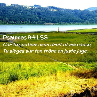 Picture 02 - Psaumes 9:4 LSG - Car tu soutiens mon droit et ma cause, Tu sièges - Bible Verse Picture