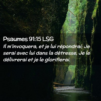 Picture 02 - Psaumes 91:15 LSG - Il m'invoquera, et je lui répondrai; Je serai - Bible Verse Picture
