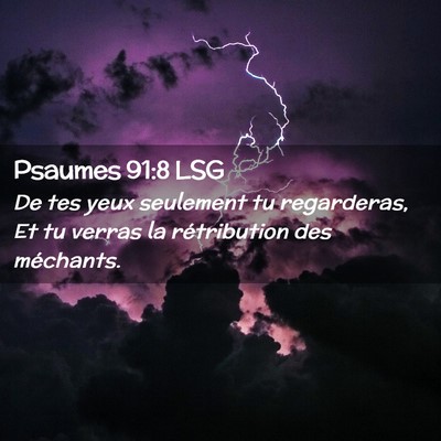 Picture 02 - Psaumes 91:8 LSG - De tes yeux seulement tu regarderas, Et tu verras - Bible Verse Picture