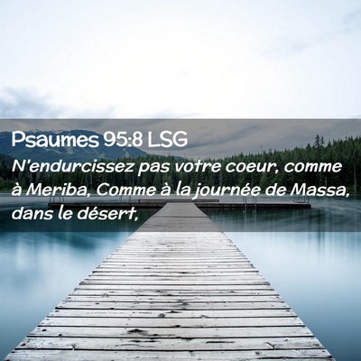 Picture 02 - Psaumes 95:8 LSG - N'endurcissez pas votre coeur, comme à Meriba, - Bible Verse Picture