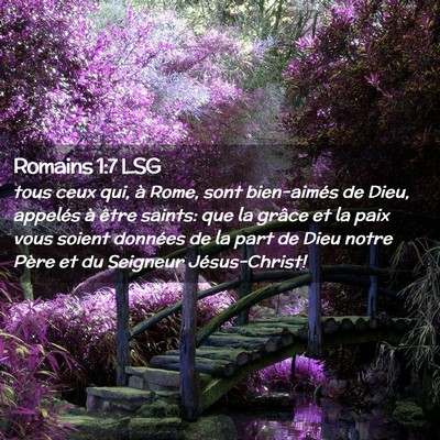 Picture 02 - Romains 1:7 LSG - tous ceux qui, à Rome, sont bien-aimés de Dieu, - Bible Verse Picture