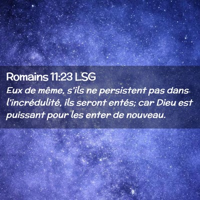 Picture 02 - Romains 11:23 LSG - Eux de même, s'ils ne persistent pas dans - Bible Verse Picture